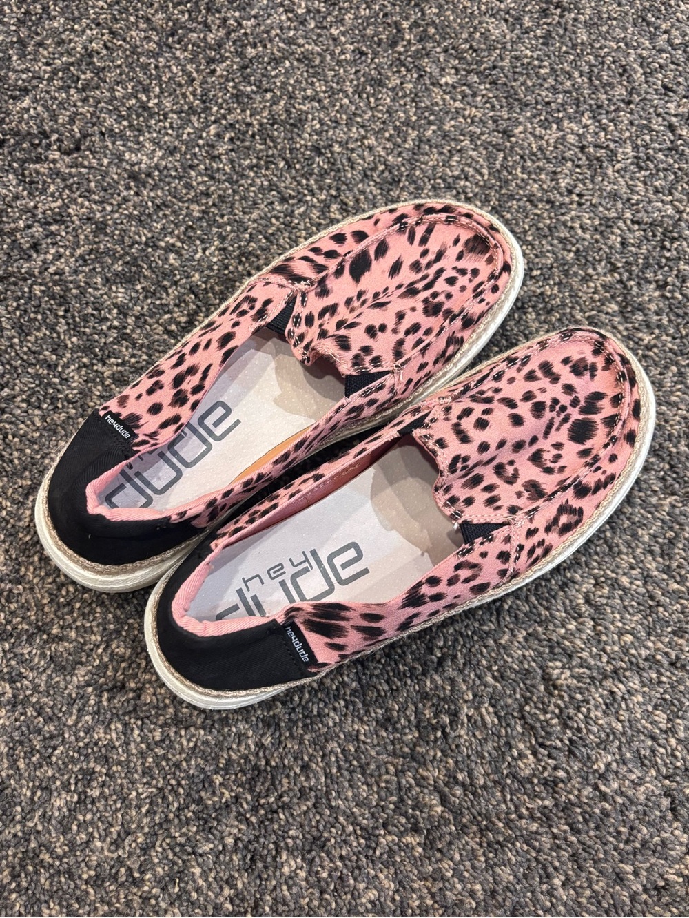 Hey Dude Pink Leopard Print Slip-On Shoes (1 DAY LEFT!)
